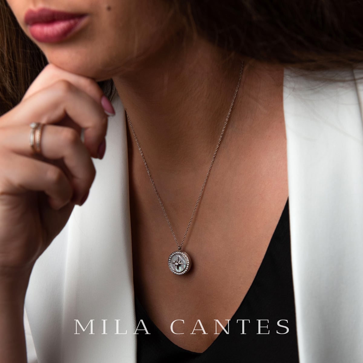 LUNA LOCKET | Initial Letters | Sterling Silver - MILA CANTES
